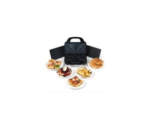 Salter EK2143 Deep Fill 3-in-1 Snack Maker, Interchangeable Non-Stick Cooking Plates, Panini Press & Griddle, Waffle Iron, Toastie Sandwich Toaster,