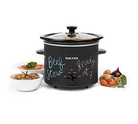 Salter EK2842 3.5L Chalkboard Slow Cooker - Family Sized Electric Cooker, Removable Easy-Clean Ceramic Pot with Tempered Glass Lid, Batch Cooking, Large Soup Pot, Cool-Touch Handles, 3 Heat Settings