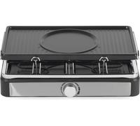 Salter Electric Raclette Grill & Fondue - 2-in-1 Smokeless Indoor Grill, 1.3L Chocolate Melting/Cheese Fondue Pot, 6 Forks, Adjustable Temperature, 8 Non-Stick Pans & Wooden Spatulas, 1400W