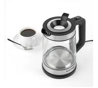 Salter EK5016 Glass Kettle - Easy Fill Lid, 360° Swivel Base, LED Blue Colour Light Indicator, Boil-Dry Sensor, Auto Shut-Off, Left and Right Handed, See Through Glass With Water Level, 2200 W, 1.7 L