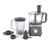 Salter EK5115GUNMETAL 2-In-1 Food Processor and Blender - 800W, 1.5L Bowl, 1.4L Blender Jug, Emulsifying, Dough and Chopping Blades, Slicing and Grating Discs, 2 Speeds & Pulse Function, Cosmos Grey