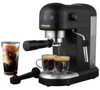 Salter Professional EK5240BO Espirista Coffee Machine - BPA-Free, Milk Frothing Wand, 1.4 L, For Ground Coffee, Single/Double Function, Black