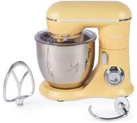 Salter British Bakes Stand Mixer - 5L Food Mixer for Baking, 1300W, 10 Speeds, Easy Control Dial, Removeable Splash Guard, Yellow Electric Kitchen Appliance with Whisk, Dough Hook and Beater