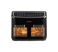 Salter EK5668GW Dual View Air Fryer Oven XL Multi-Cooker with 12L Capacity, Add Divider for 5L Dual Cooking, Removable Clean Accessory Kit,2600 W