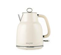 Salter Retro Cream 1.7 L Kettle - 3KW Rapid Boil, 360° Base, Removable Limescale Filter, Cordless, Water Level Window, Blue Indicator Light, Boil Dry Sensor & Auto Shut-Off, Vintage Design