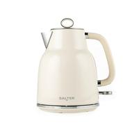 Salter EK5737CRMVDE Retro 1.7 L Kettle - 3KW Rapid Boil, 360° Base, Removable Limescale Filter, Cordless, Water Level Window, Blue Indicator Light, Boil Dry Sensor & Auto Shut-Off, Cream