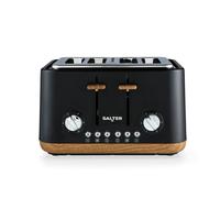 Salter EK5823BLK Toronto 4-Slice Toaster ? Wide Slots, 6 Browning Levels, Removable Crumb Tray, Defrost, Reheat, Cancel, Self-Centring Function,