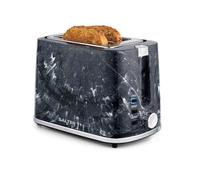 Salter EK5832BMA Marble 2-Slice Toaster - Wide Slots, Extra Thick Bread, 7 Browning Levels, Removable Crumb Tray, Unique Marble Effect*, Defrost, Reheat, Cancel, Self-Centring, 900W, Black
