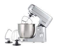 Salter EK6147MMS Aspen Stand Mixer - 5L Electric Food Kitchen Mixer With Dough Hook, Wire Whisk, Beater, For Cake, Bread, Baking, 8 Speeds & Pulse, Stainless Steel Mixing Bowl, 1300W, Silver