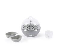 Salter EK6353MMS Aspen Egg Cooker - Electric Egg Boiler for Boiled Poached Eggs, 6 Egg Capacity, Steamer Makes Soft, Medium, Hard Boiled, Measuring Cup & 2 Poaching Trays Included, 430 W, Silver