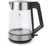 SALTER EK6735 Colour Changing Glass Kettle Black & Silver, Black