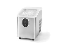 Salter Electric Ice Cube Maker - Bullet-Sized, Countertop Mini Ice Machine, 8 Cubes in 8.5 Mins, Iced Drinks, 800ml Refillable Tank, Space Saving, Includes Scoop, Stainless Steel, 120W