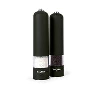 Salter Electric Salt and Pepper Mill Set, Ceramic Grinder, Matt Black