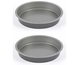 Salter Essentials 2-Piece Baking Tin Set - 21 cm Round Cake Pan, Non-Stick Coating, Dishwasher Safe, Easy to Clean, Made in The UK, Durable Carbon Steel, Lightweight Quiche/Cheesecake Tin, PFOA-Free