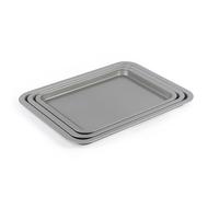 Salter Essentials 3-Piece Baking Tray Set - Non-Stick Coating, 31/35/39 cm Stackable Oven Sheets, Dishwasher Safe, Easy to Clean, Made in The UK, Durable Chip Trays, Lightweight, PFOA-Free, BW13674