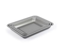 Salter Essentials 3-Piece Roasting Tray Set - Non-Stick Coating, 31/35/39 cm Stackable Roasters, Dishwasher Safe, Easy to Clean, Made in The UK, Durable Oven Trays, Lightweight, PFOA-Free, BW13675