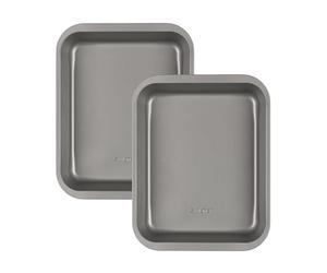 Salter Essentials 36cm Set of 2 Roasting Trays - Non-Stick Carbon Steel Rectangular Roasting Pans, Durable & Lightweight Oven Trays, PFOA-Free, Dishwasher Safe & Easy to Clean