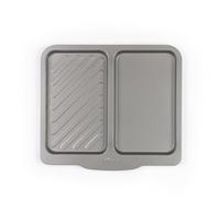 Salter Essentials Split Baking Tray - Non-Stick Coating, Rectangular Dual Baking Tray, Dishwasher Safe, Easy to Clean, Made in The UK, Durable Carbon Steel, Lightweight Oven Sheet, PFOA-Free, BW13673