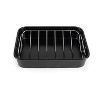 Salter Expert 34 cm Roasting Tray - Non-Stick Roaster with Stainless Steel Cooking Rack, Heavy-Duty Carbon Steel Oven Tray, PFOA-Free, Oven Safe up to 220°C, 10-Year Guarantee, 34 x 26 x 6.6 cm