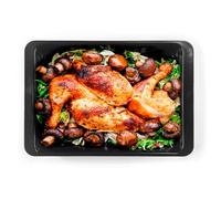 Salter Expert Non-Stick Roaster - Heavy-Duty Oven Roasting Tray, Two-Layer Easy-Clean Coating, PFOA-Free, Durable Carbon Steel, Oven Safe up to 220°, 38.5 x 26 x 5.5 cm, 10 Year Guarantee