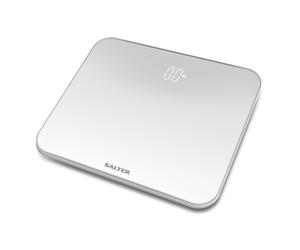 Salter Ghost Bathroom Scales, White LED Digital Electronic Scale for Precise Weighing, Super Clear Toughened Glass Platform, Step-On for Instant...