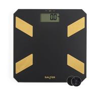 Salter Glass Analyser Bathroom Scale - Electronic Digital Bodyweight Scale, Weigh Body Fat & Water, 180kg/28st 3lb, LCD Easy Read Display, 9 User Memory, Step On Instant Readings, Includes Batteries