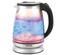 Salter Glass Cordless Electric Kettle Iridescent Colour Changing Blue Red 1.7L