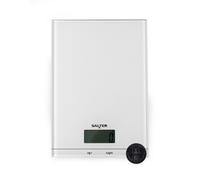 Salter Glass Digital Kitchen Scale - Electronic, Add & Weigh Tare Function, LCD Display, Measures Liquids, 5kg Capacity, Easy to Clean, Cooking, Food/Baking, White