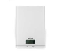 Salter Glass Digital Kitchen Scale - Electronic, Add & Weigh Tare Function, LCD Display, Measures Liquids, 5kg Capacity, Easy to Clean, Cooking, Food/Baking, White