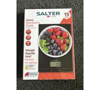 Salter Glass Electronic Kitchen Scale - Digital Baking Scale, Add & Weigh Tare Function, LCD Display, Measures Liquids, 5kg Capacity, Easy to Clean, Cooking, Electronic Food Scale, SA00450BCFEU12