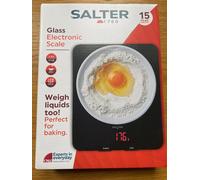 Salter Glass Electronic Scale with' add & weigh' and 'liquid weigh' function NEW