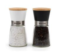 Salter Glass Mill Set Manual Salt and Pepper Mills, Pre-Filled