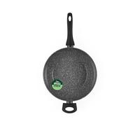 Salter Go Green Thermo Collar 28cm Wok - Heat Indicator Technology, PFAS-Free, Induction Suitable, Tempered Glass Lid with Steam Vent, Ceramic Non-Stick Coating, Soft Touch Handles, Forged Aluminium