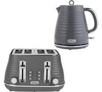 SALTER COMBO-9412 Ripple Jug Kettle & 4-Slice Toaster Bundle - Grey, Silver/Grey