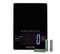 Salter High-Capacity Kitchen Scale - 10kg Capacity, Large Digital Display, Add & Weigh Zero Function, Measures Liquids, Slim Glass Platform, Food Scale, Electronic Cooking/Baking Scale, SA00644FEU12