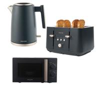 SALTER Marino COMBO-8687 4-slice Toaster, Jug Kettle & Solo Microwave Bundle - Blue Grey