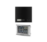 Salter Kitchen Scale & Timer Set - Arc Digital Baking Scale with 3kg Capacity, Tare Function, Magnetic/Freestanding Cooking Timer with Large Display, Countdown/Stopwatch, 99 Min 59 Sec