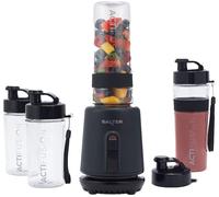 Salter EK6133MBLKS Kuro Actifusion Blender Set - Smoothie Protein Shake Blender, 2 x 600ml & 2 x 400ml Sports Bottles, BPA-Free, Leak Proof, One Touch Operation, Stainless Steel Blades, Non-Slip, 350W