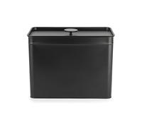 Salter BW12458EU7 Kuro Bread Bin With Lid - Carbon Steel Large Bread Box, 33 x 18 x 23cm, Long Lasting Freshness, Space Saving Kitchen Storage For Bread, Bagels, Pastries, Black Powder-Coated Finish