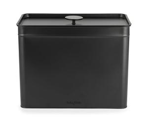 Salter Kuro Bread Bin With Lid - Carbon Steel Large Bread Box, 33.8 x 18.8 x 26.3cm, Long Lasting Freshness, Space Saving Kitchen Storage For Bread, Bagels, Pastries, Black Powder-Coated Finish