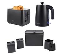 Salter Kuro Kitchen Set With Kettle And Toaster, 1.7L 3000W, 2 Slice