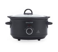 Salter Kuro Slow Cooker 3.5L 3-Heat Settings Ceramic Pot Keep Warm Black 200W