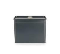 Salter Marino Bread Bin, Large 33 X 18 X 23 Cm, Blue Grey | Powder-Coated Carbon Steel Body, Gold Handle, Countertop Storage, Wipe-Clean Surface, For Bread Bagels And Pastries