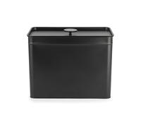 Salter BW12458EU7 Kuro Bread Bin With Lid - Carbon Steel Large Bread Box, 33 x 18 x 23cm, Long Lasting Freshness, Space Saving Kitchen Storage For Bread, Bagels, Pastries, Black Powder-Coated Finish