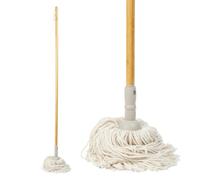 Salter LASAL71465WEU7 Warm Harmony Cotton String Mop - Includes Additional Refill Head, FSC®-Certified Bamboo Handle, Super Absorbent Tassels, Laminate, Wood, Tile Hard Floor Cleaning