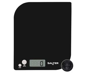 Salter Leaf Digital Kitchen Scales - Electronic Food Weighing Scale for Cooking & Baking, Tare/Zero Function, Measure Liquids, Slim Platform, Metric/Imperial, Precision & Accuracy, 5kg Capacity, Black