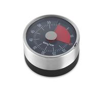 Salter Magnetic Mechanical Timer - Magnetic base, 60- Minute Timer, No Batteries Needed, Countdown Markers, Stainless Steel, Egg Timer, Kitchen Timer, Perfect for Baking, SA00626FEU7