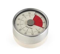 Salter Magnetic Mechanical Timer - Magnetic base, Attach To Fridges & Ovens, 60- Minute Countdown Markers, No Batteries Needed, Stainless Steel, Perfect for Baking & Cooking