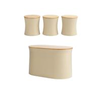 Salter Malmo Bread Bin and Canister Set, 12 L, 4 Piece, Beige