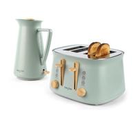 Salter Malmo Rapid Boil Kettle & 4-Slice Toaster Set, Sage Green | 1.7L Capacity, 3000W Kettle, Extra Wide Toaster Slots, 6 Browning Levels, Stylish Malmo Design in Sage Green